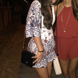 White Romper with Pretty Print